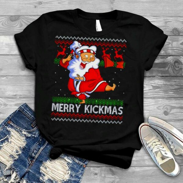 merry Kickmas karate Santa ugly Christmas shirt