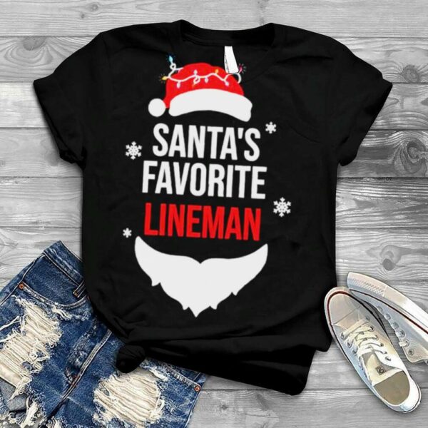 santa’s favorite lineman Christmas shirt