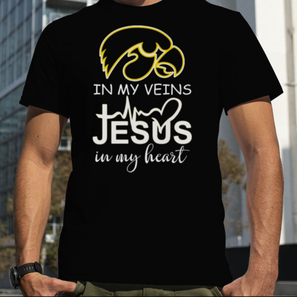 Iowa Hawkeyes Logo 2023 In My Veins Jesus In My Heart shirt