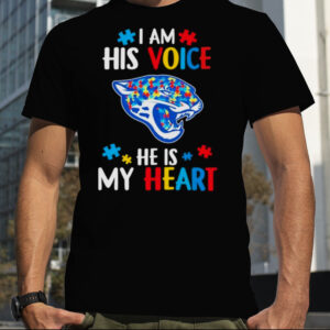 Jacksonville Jaguars Autism Awareness I Am His Voice He Is My Heart 2023 Shirt