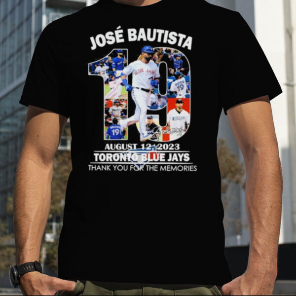 Jose Bautista 19 Toronto Blue Jays August 12 2023 thank you for the memories signature shirt