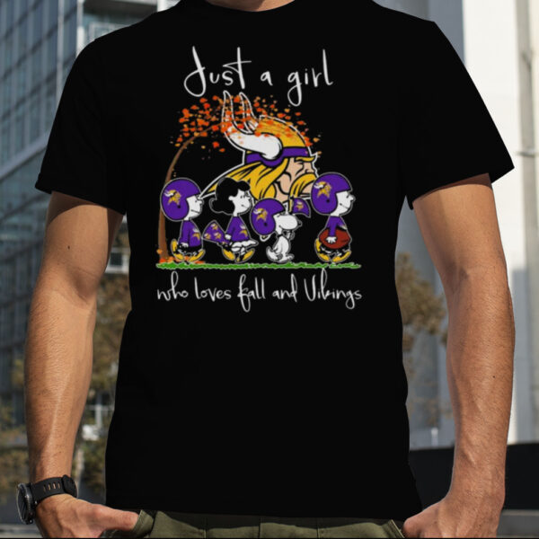 Just A Girl Who Loves Fall And Vikings T Shirt