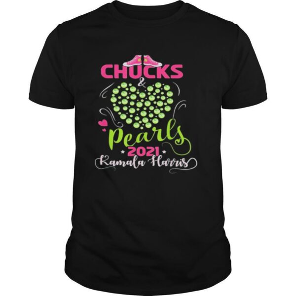 Kamala Harris Chucks and Pearls 2021 Pink and Green shirt