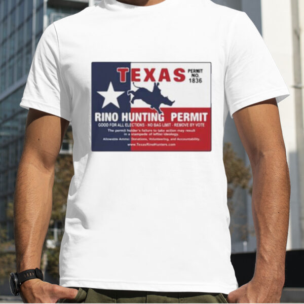 Kambree Texas Rino Hunting Permit Permit No 1836 Shirt