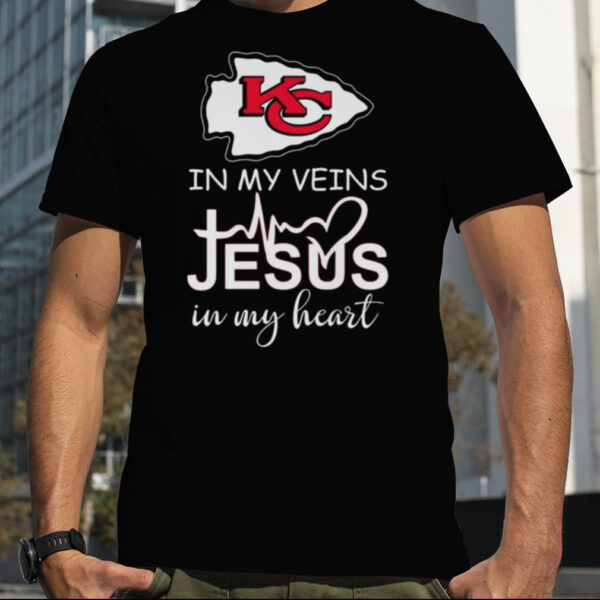 Kansas City Chiefs Logo 2023 In My Veins Jesus In My Heart shi