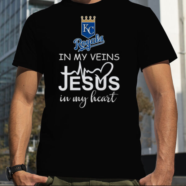 Kansas City Royals Logo 2023 In My Veins Jesus In My Heart shirt