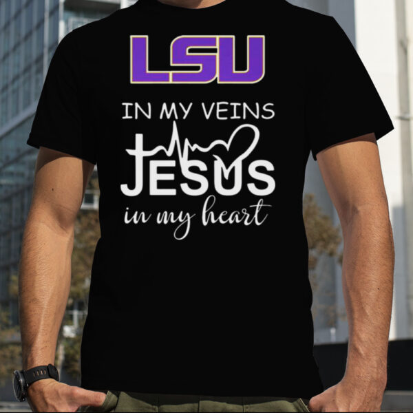 LSU Tigers Logo 2023 In My Veins Jesus In My Heart shirt