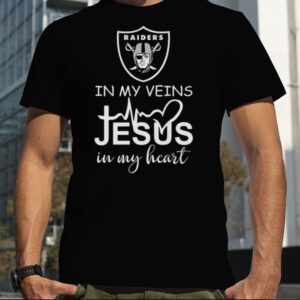 Las Vegas Raiders Logo 2023 In My Veins Jesus In My Heart shirt