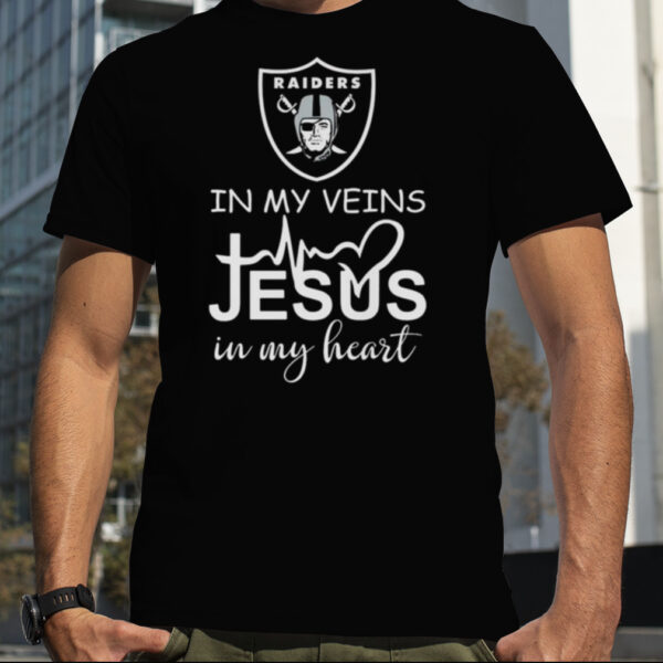 Las Vegas Raiders Logo 2023 In My Veins Jesus In My Heart shirt