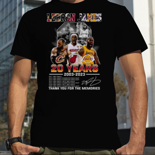 Lebron James 20 Years 2003 2023 Champions Signature Thank You Shirt