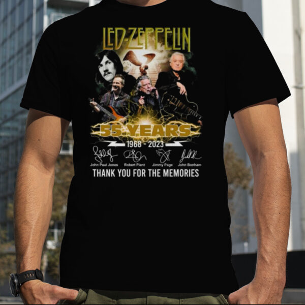 Led Zeppelin 55 Years 1968 2023 Memories Signatures Lightning Shirt