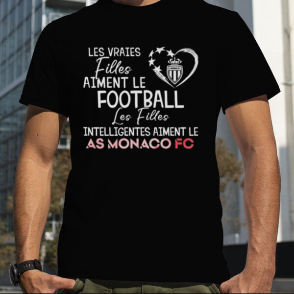 Les Vraies Filles Aiment Le Football Les Filles Intelligentes Aiment Le As Monaco Fc 2023 Shirt