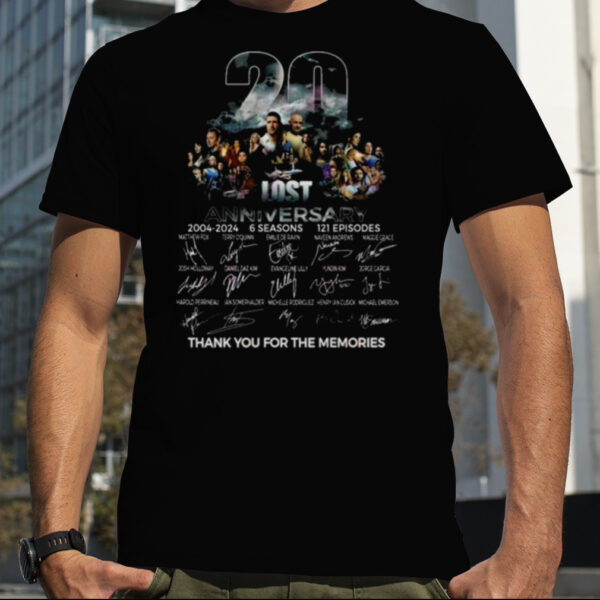 Lost TV Show 20th Anniversary 2004 2024 Thank You For The Memories signatures shirt