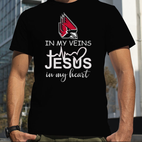 Louisville Cardinals Logo 2023 In My Veins Jesus In My Heart shirt