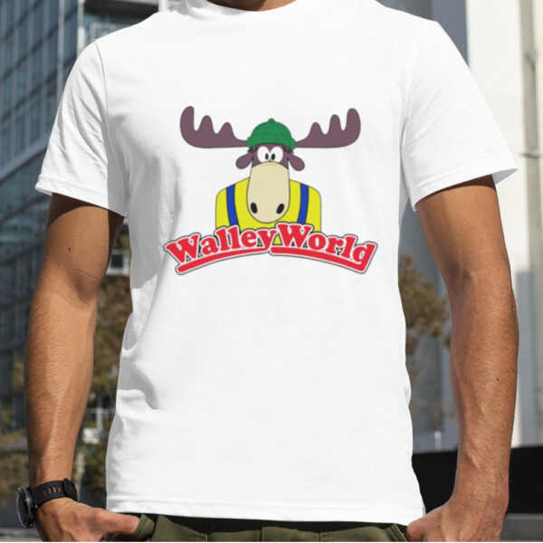 Marty Moose the mascot Walley world logo shirt