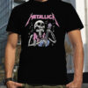 Metallica Pink Skull Playing Guitar World Tour 2023 Shirt