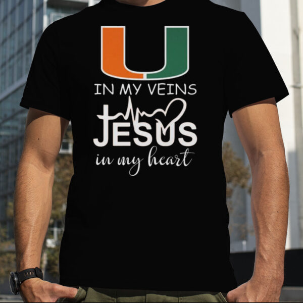 Miami Hurricanes Logo 2023 In My Veins Jesus In My Heart shirt