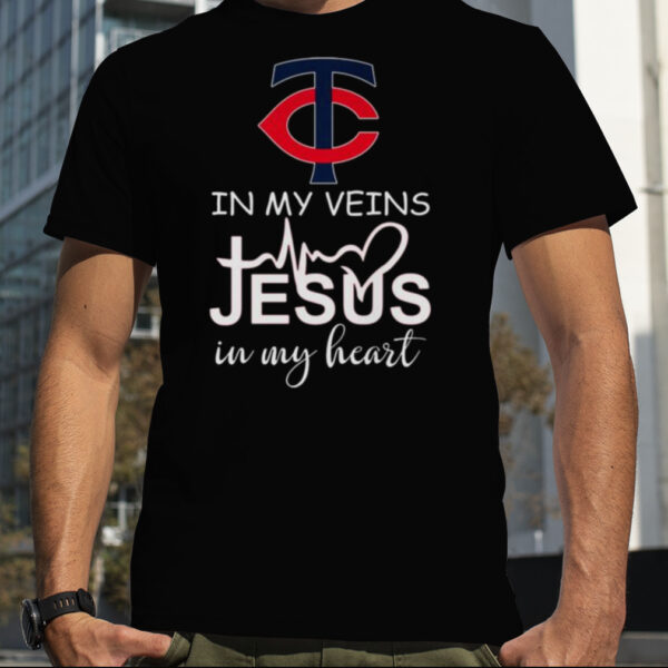 Minnesota Twins Logo 2023 In My Veins Jesus In My Heart shirt