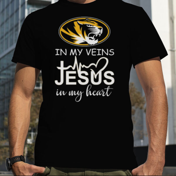 Missouri Tigers Logo 2023 In My Veins Jesus In My Heart shirt
