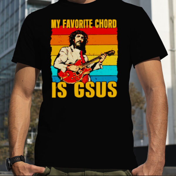 My Favorite Chord Is Gsus Jesus Playing Guitar Vintage shirt