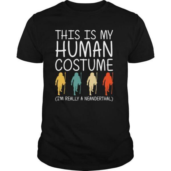 Neanderthal Halloween Human Costume Primate Easy Diy shirt