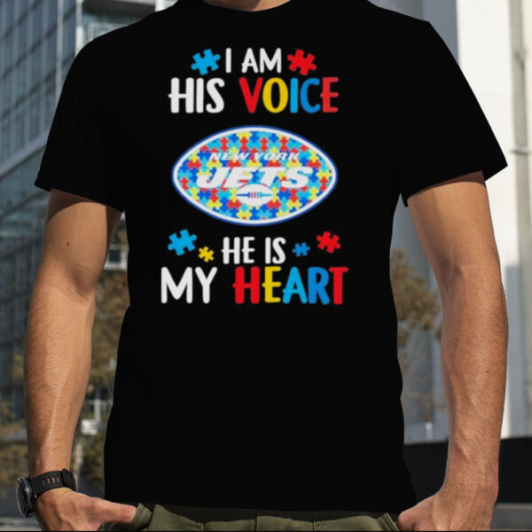 New York Jets Autism Awareness I Am His Voice He Is My Heart 2023 Shirt