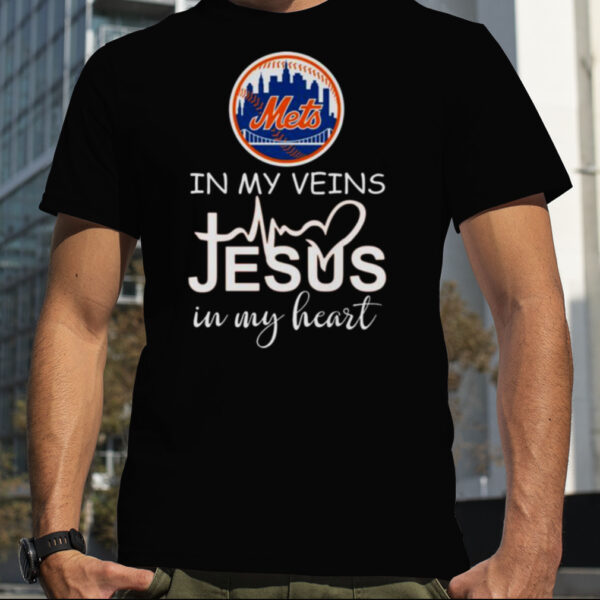New York Mets Logo 2023 In My Veins Jesus In My Heart shirt