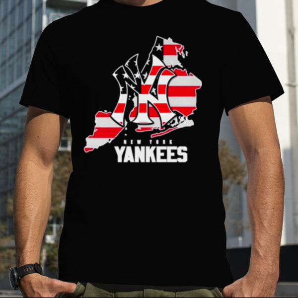 New york yankees logo american flag shirt
