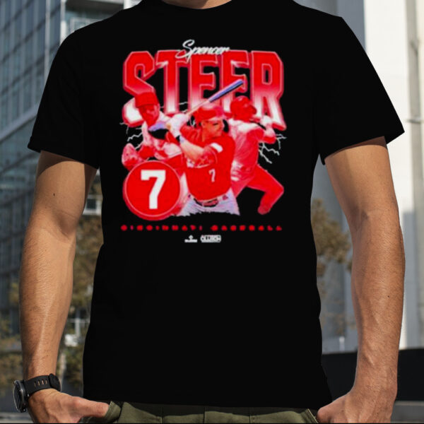 Number 7 Spencer Steer Cincinnati Baseball Players Cluich shirt