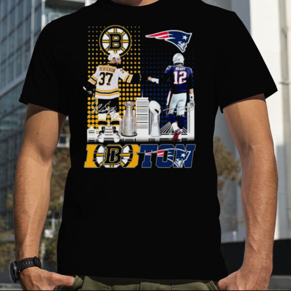 Patrice Bergeron And Tom Brady Boston Signatures Shirt