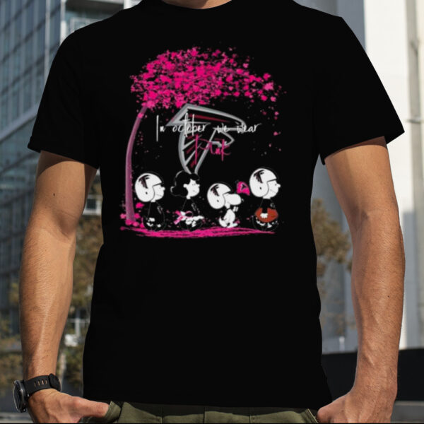 Peanuts Characters Atlanta Falcons In October We Wear Pink Fall shirt