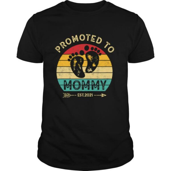 Promoted Mommy 2021 Feet Retro Pregnancy Announcement shirt