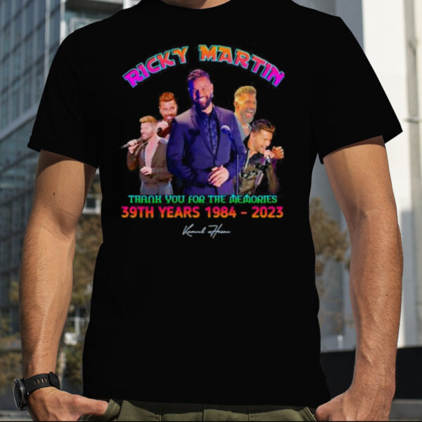 Ricky Martin Thank You for the memories 39th Years 1984 2023 signature shirt