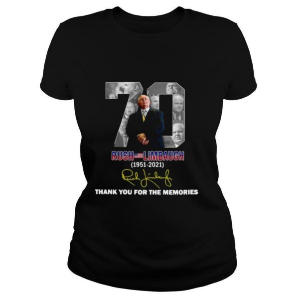 Rip Rush Limbaugh 1951 2021 Signature Thank You For The Memories shirt