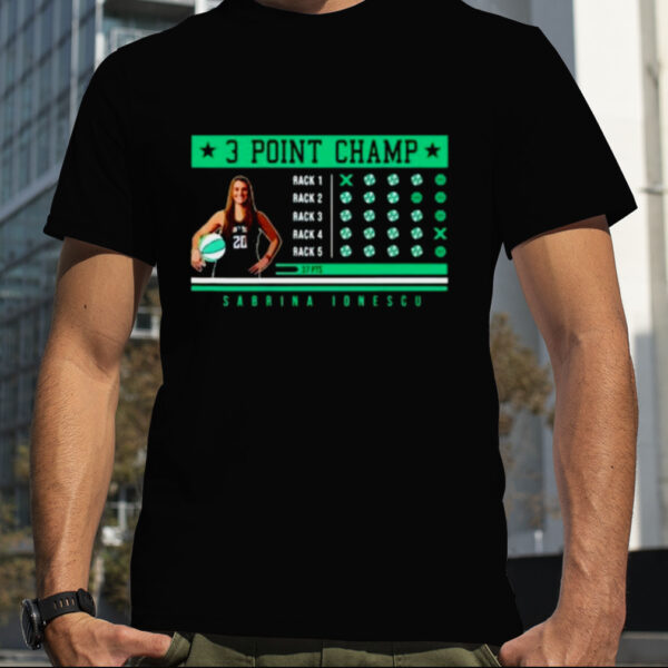 Sabrina Ionescu New York Liberty three point champ shirt