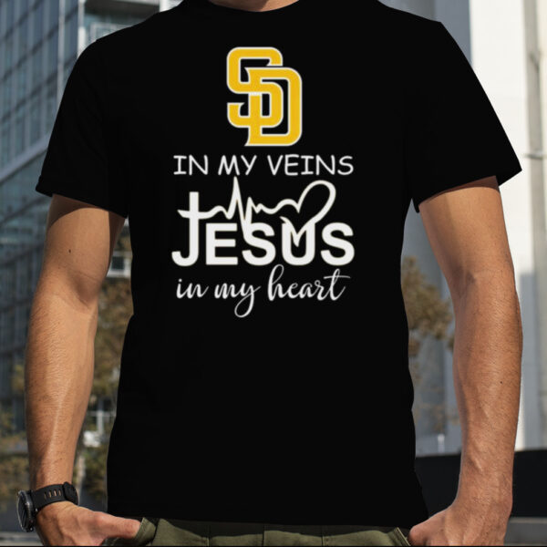 San Diego Padres Logo 2023 In My Veins Jesus In My Heart shirt