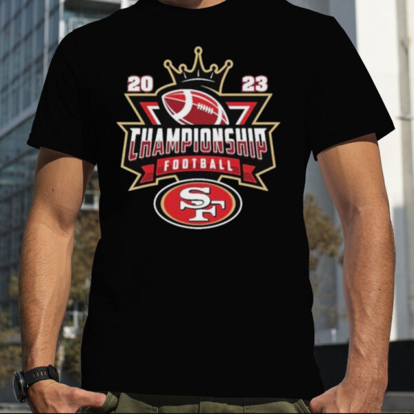 San Francisco 49ers Football NFL 2023 Championship Crown Logo Shirt