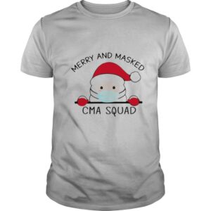 Santa Claus Face Mask Merry And Masked CMA Squad Christmas shirt