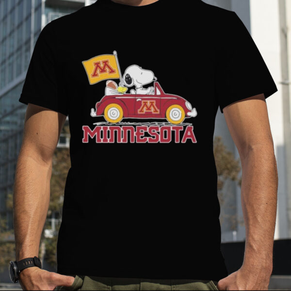 Snoopy And Woodstock Drive Car Minnesota Shirt