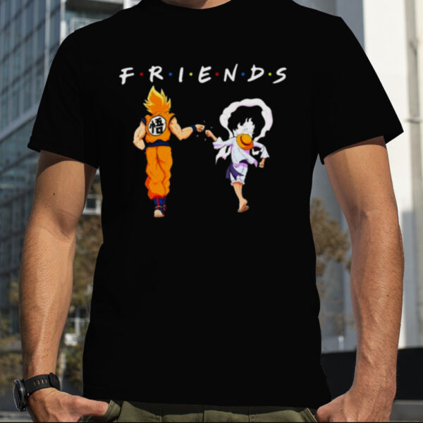 Songoku Super Saiyan 2 and Monkey D Luffy Gear 5 friends shirt