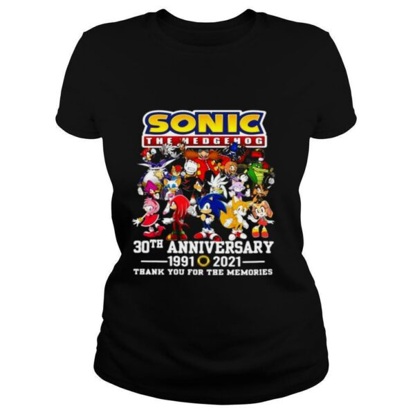 Sonic The Hedgehog 30th Anniversary 1991 2021 Thank You For The Memories T shirt