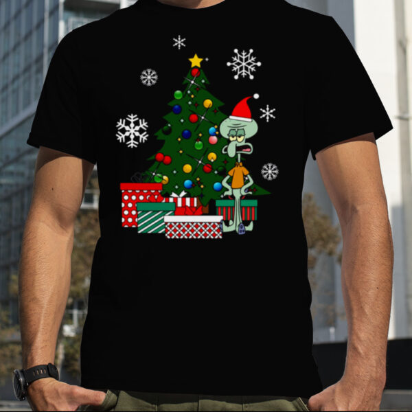 Squidward Tentacles Around The Christmas Tree Halloween shirt