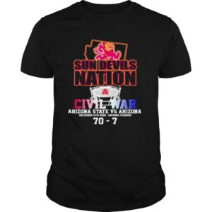 Sun Devils Nation Civil War Arizona State Vs Arizona 70 7 shirt