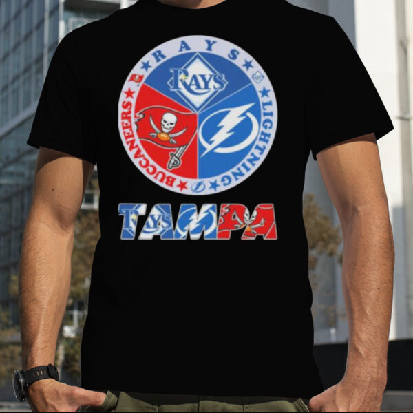 Tampa City 3 Team Sports Tampa Bay Rays Lightning And Buccaneers Shirt