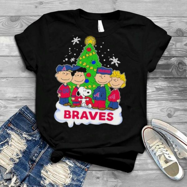 The Peanuts Characters Atlanta Braves Christmas 2023 Shirt