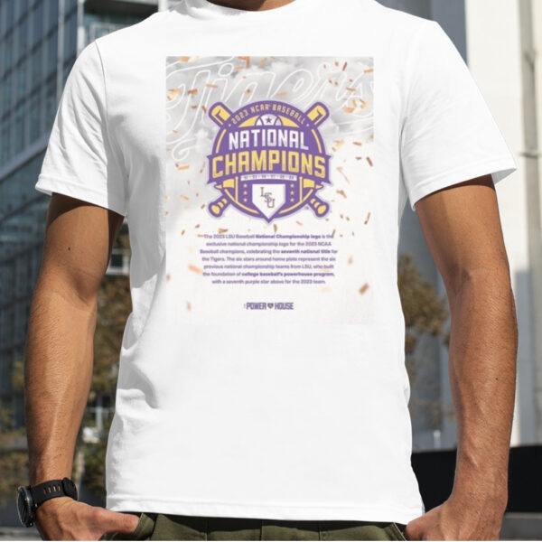 The Powerhouse LSU Tigers The Official Logo Of The 2023 National Champions Home Shirt