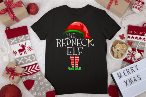 The Redneck Elf Family Matching Group Christmas Funny T Shirt