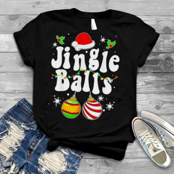 Tinsel tits and jingle balls matching Christmas couple shirt