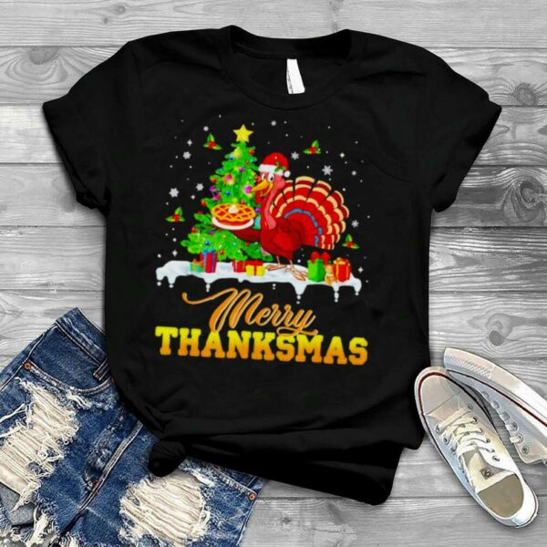 Turkey santa merry thanksmas Christmas shirt