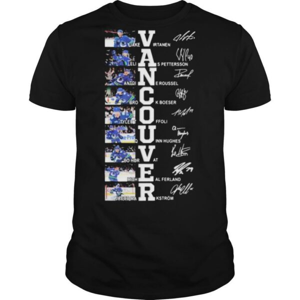 Vancouver canucks hockey team players signatures shirt